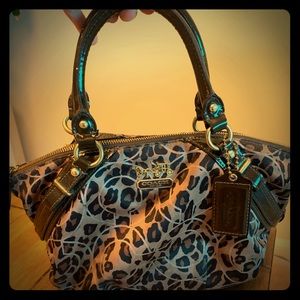 COACH Ocelot leopard Madison Shoulder satchel